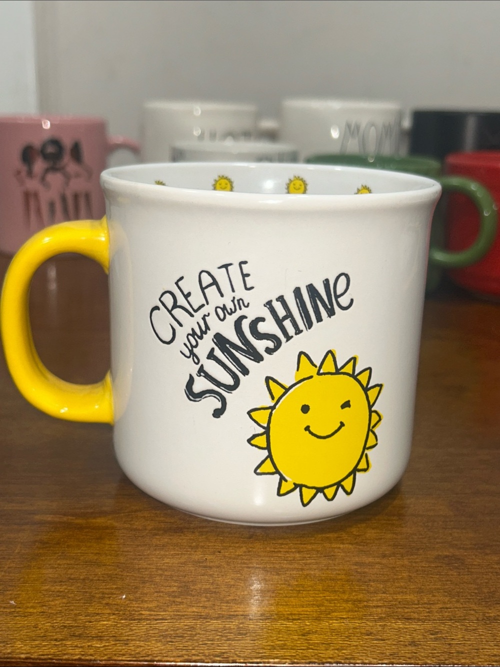Novogratz Create Your Own Sunshine Yellow-Handle Ceramic Mug